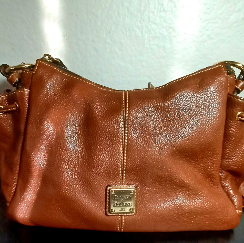 Authentic Dooney & Bourke vintage brown leather handbag